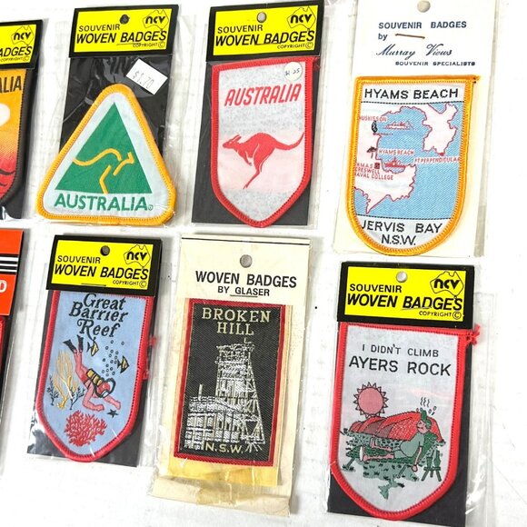 Australia Great Barrier Reef 13 Vtg Woven Badge Patch Lot NSW Cairns Queensland - Picture 3 of 9